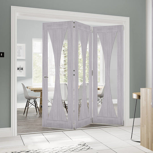 Sorrento Light Grey Clear Glazed Room Divider