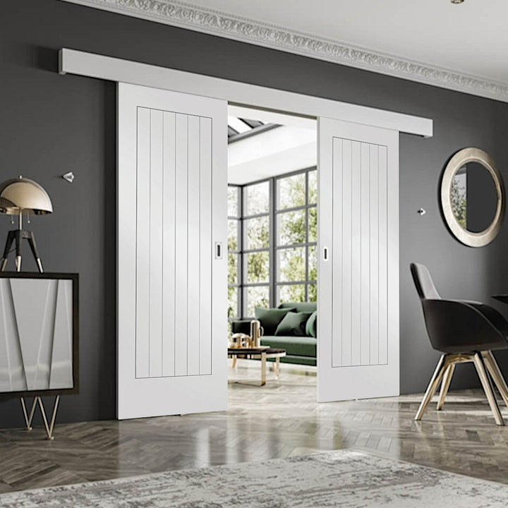 Suffolk White Double Sliding Door System