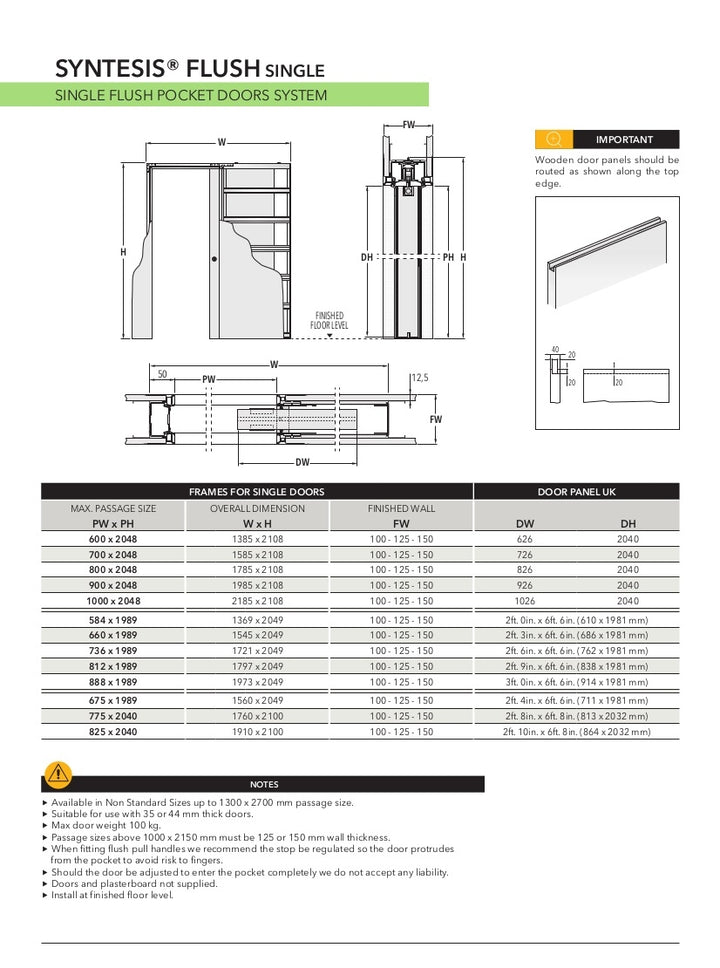 Syntesis Single Pocket Door Frame 