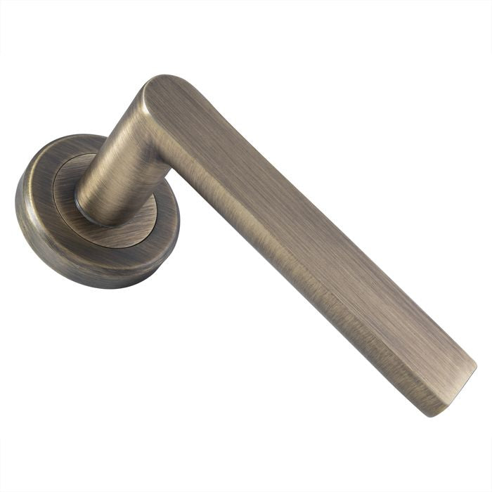 Edge Lever on Rose Antique Brass