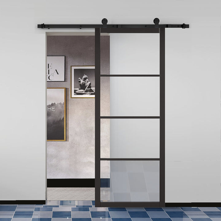 Matt Black Single Door Top Hung Track for Sliding Doors