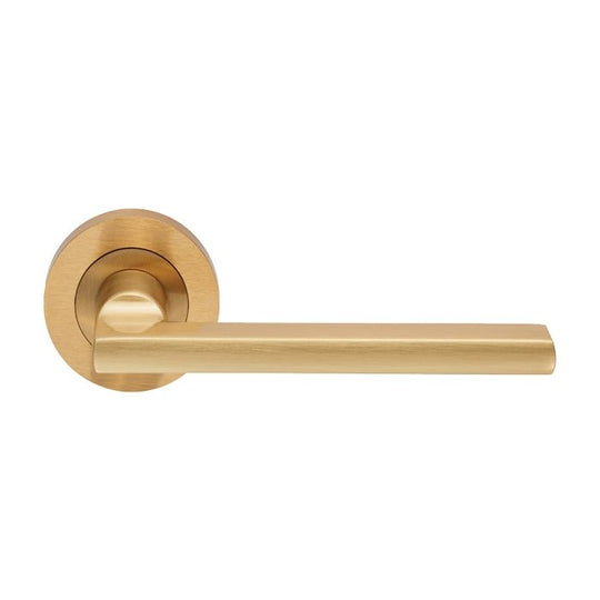 Trentino Lever on Rose Satin Brass