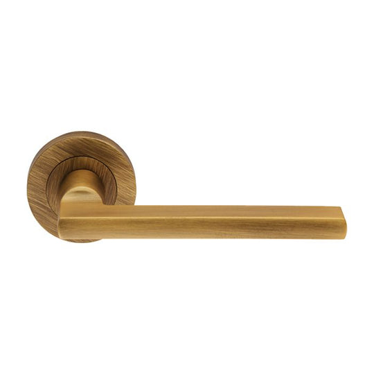 Trentino Lever on Rose Antique Brass