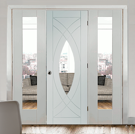 White Treviso Room Divider with Side Panels 