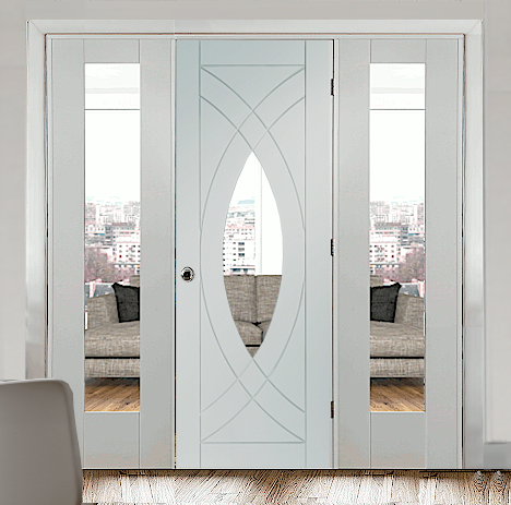White Treviso Room Divider with Side Panels