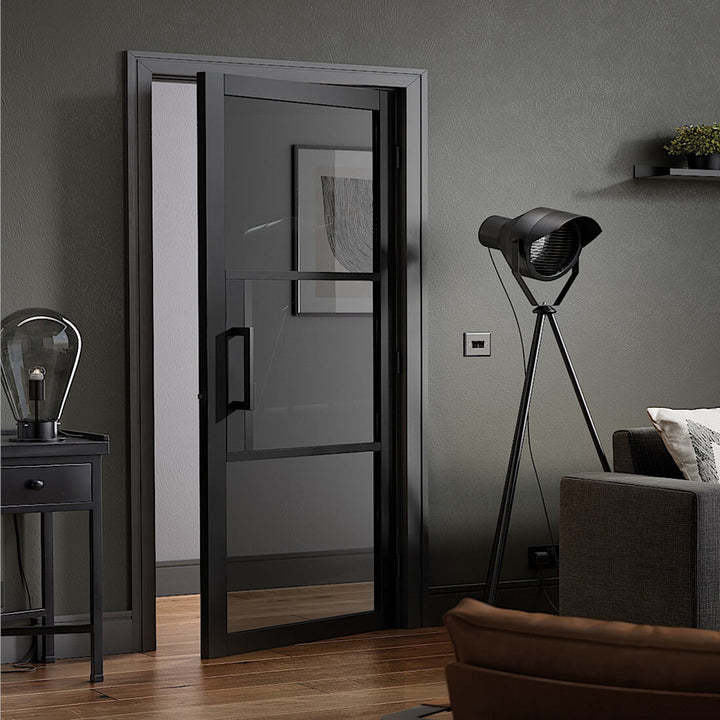 Black Tribeca 3L Internal Door with Tinted Glass