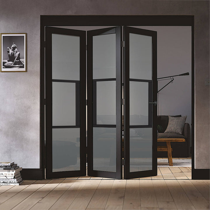 Black Tribeca 3 Door Industrial Style Doors with Tinted Glass