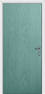 Turquoise Modern Flush External Fire Door Set