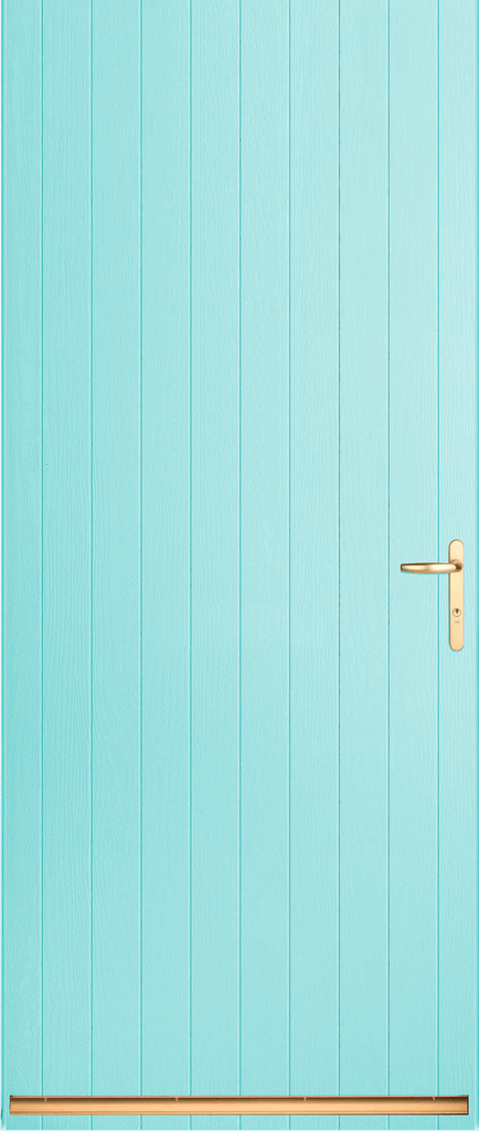 Turquoise Tongue and Groove External Fire Door Set