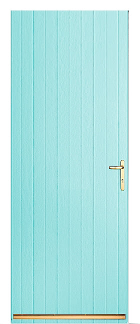 Turquoise Tongue and Groove External Fire Door Set 