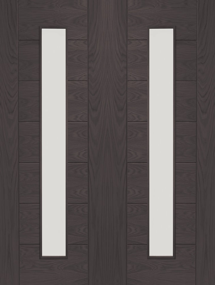 Umber Grey Laminate Palermo Clear Glazed Door Pair