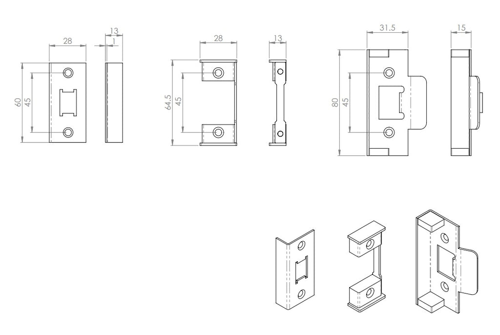 Rebate Conversion Set Buy Rebate Set For Interior Latches | Emerald Doors