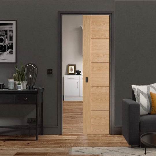 Contemporary Oak 6006 Pocket Door Set