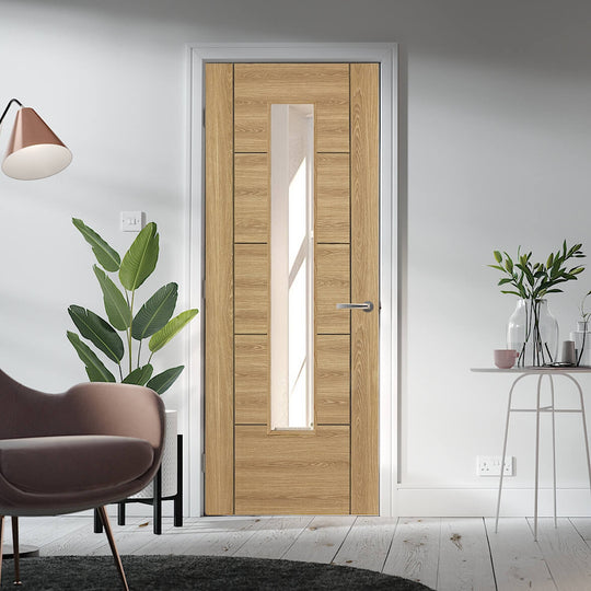 Vancouver Oak 1L Laminate Glazed Internal Door