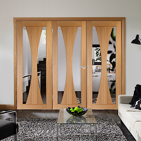 Verona Oak Door Room Divider with Verona Side Panels