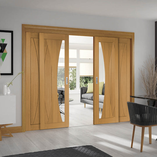 Sliding French Doors with Verona Glazed & Verona Panel Doors