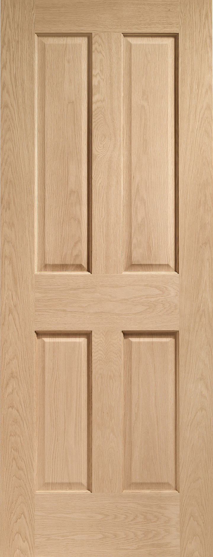 Victorian 4 Panel Internal Oak Fire Door with non Raised Mouldings