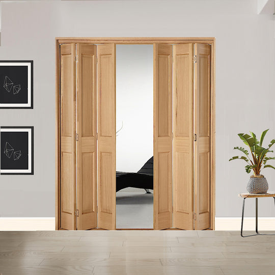 6 Leaf Oak Victorian 2 Panel Bi-Folding Set