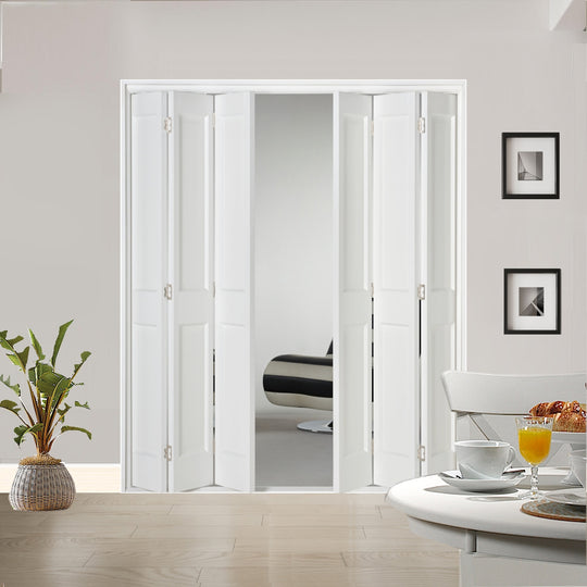 6 Leaf White Victorian 2 Panel Bi-Folding Set