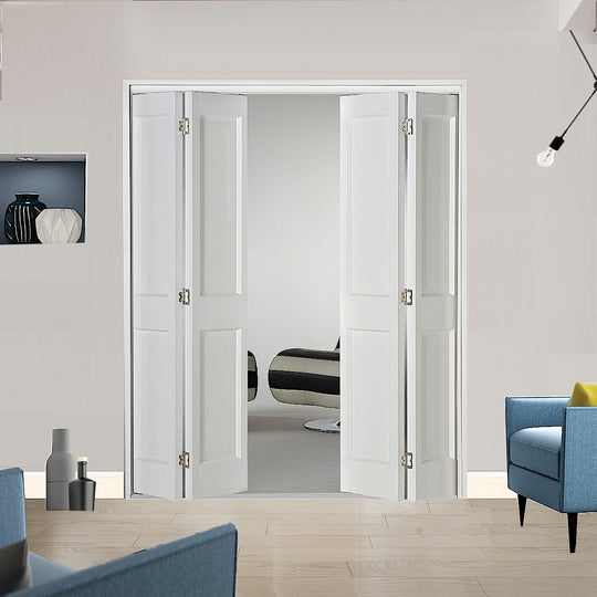 4 Leaf White Victorian 2 Panel Bi-Folding Set