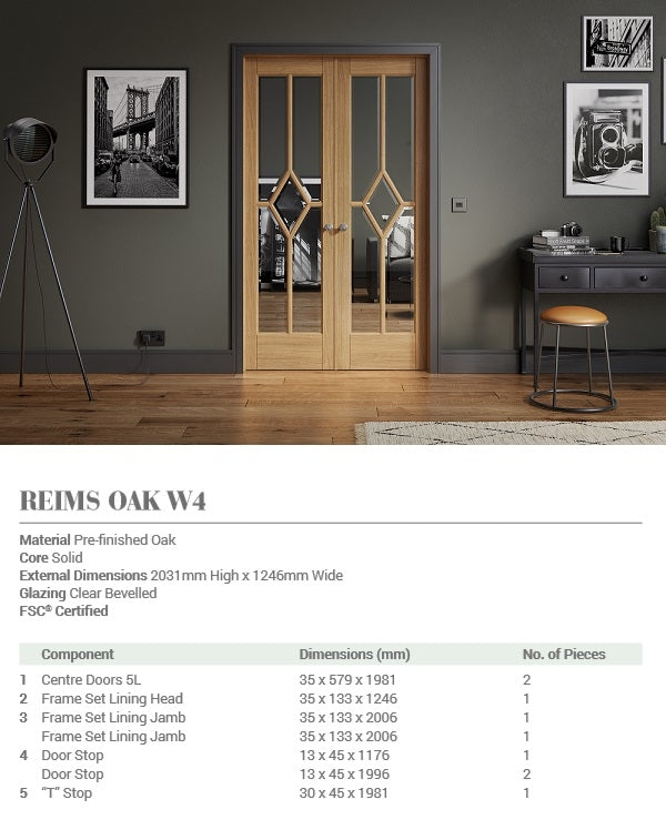 Reims W4 Oak Internal Room Divider 