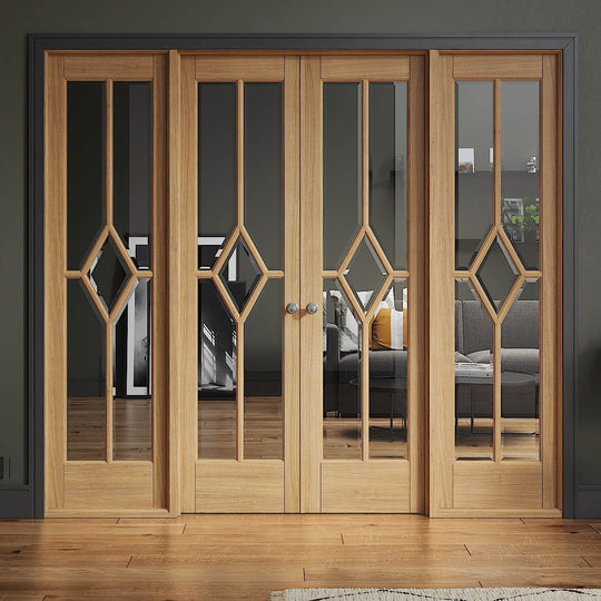 Reims W8 Oak Internal Room Divider with Side Panels