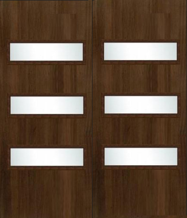 Custom Made Walnut 3 Light Pair