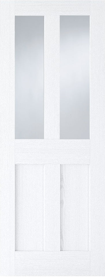 London Grained 2L Glazed White Internal Door 