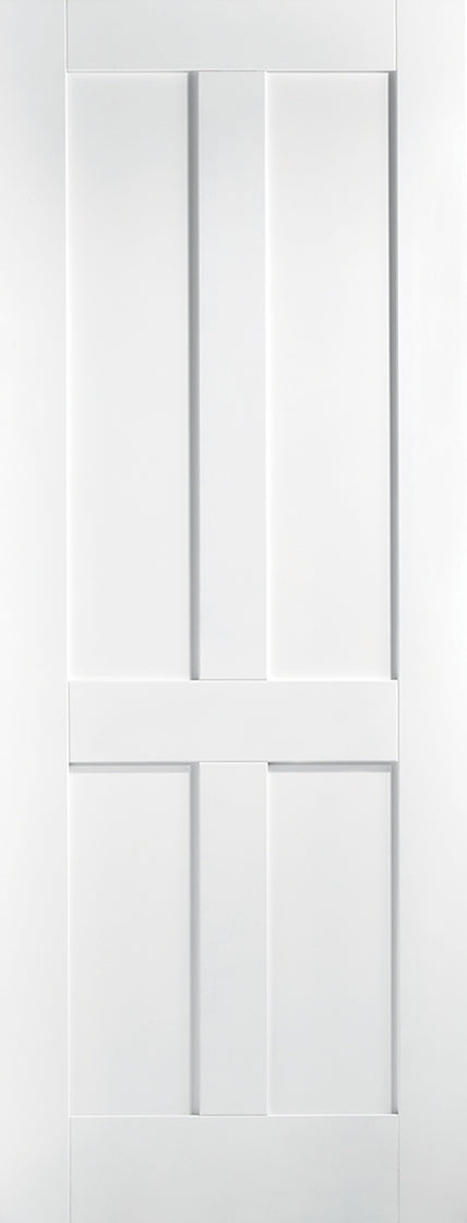 London 4 Panel White Primed Fire Door