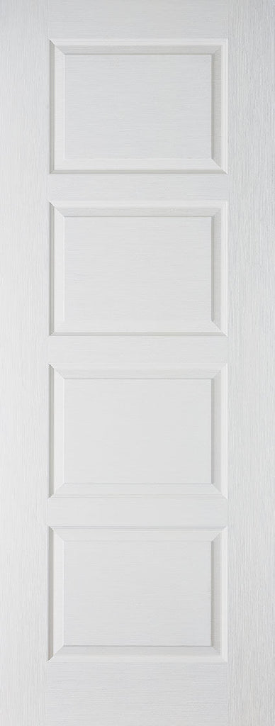 White Moulded Contemporay 4 Panel Fire Door