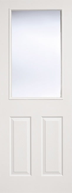 White Moulded Textured 2P1L Glazed Internal Door 