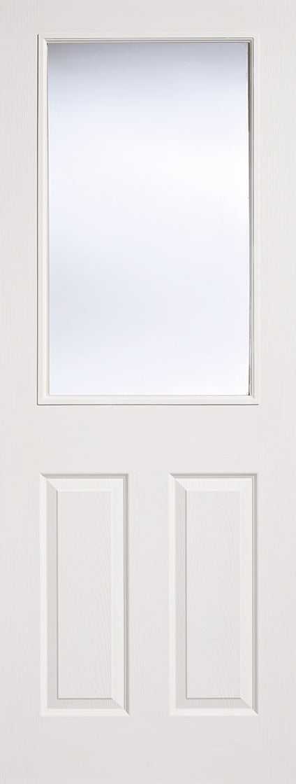 WHITE MOULDED 2 PANEL 1 LIGHT INTERNAL DOOR