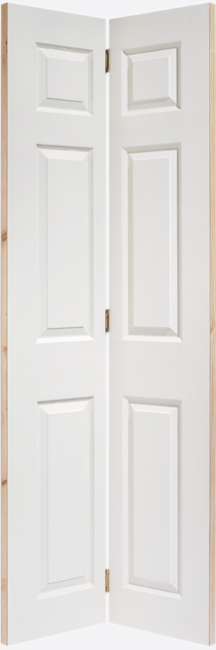 White Moulded Textured 6P Bi-Fold