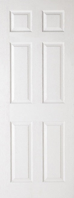 White Moulded Smooth 6P Square Top Fire Doors