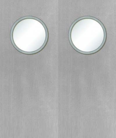 Custom Made White Porthole Fire Door Pair