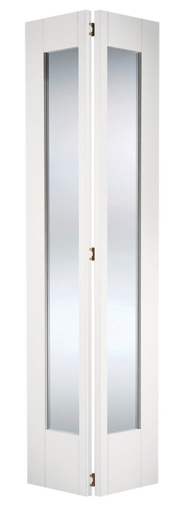 Shaker 1L Glazed White Primed Bifold Door 