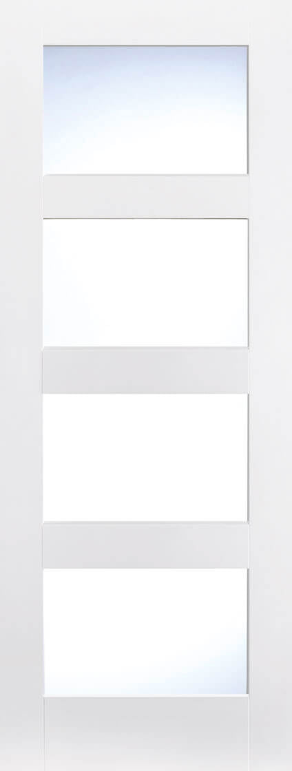 Shaker 4 Light Glazed Door White Primed