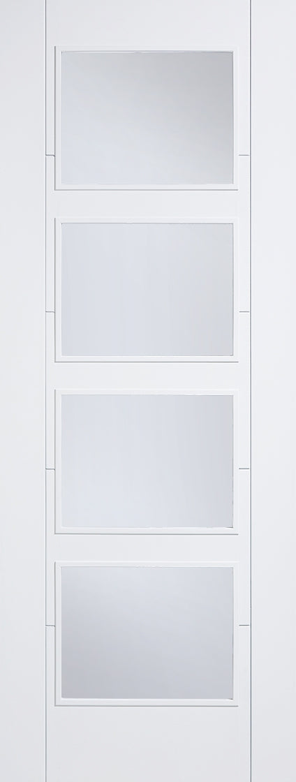 WHITE PRIMED VANCOUVER 4L CLR GLAZED FIREDOOR