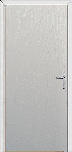 White Modern Flush External Fire Door Set