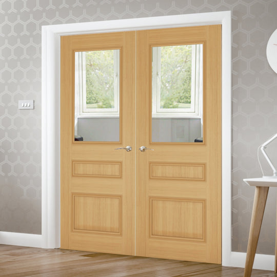Windsor Clear Glazed Oak Door Pair