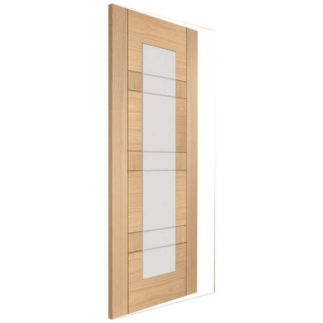 Latina with Clear Etched Glass Skewed Image
